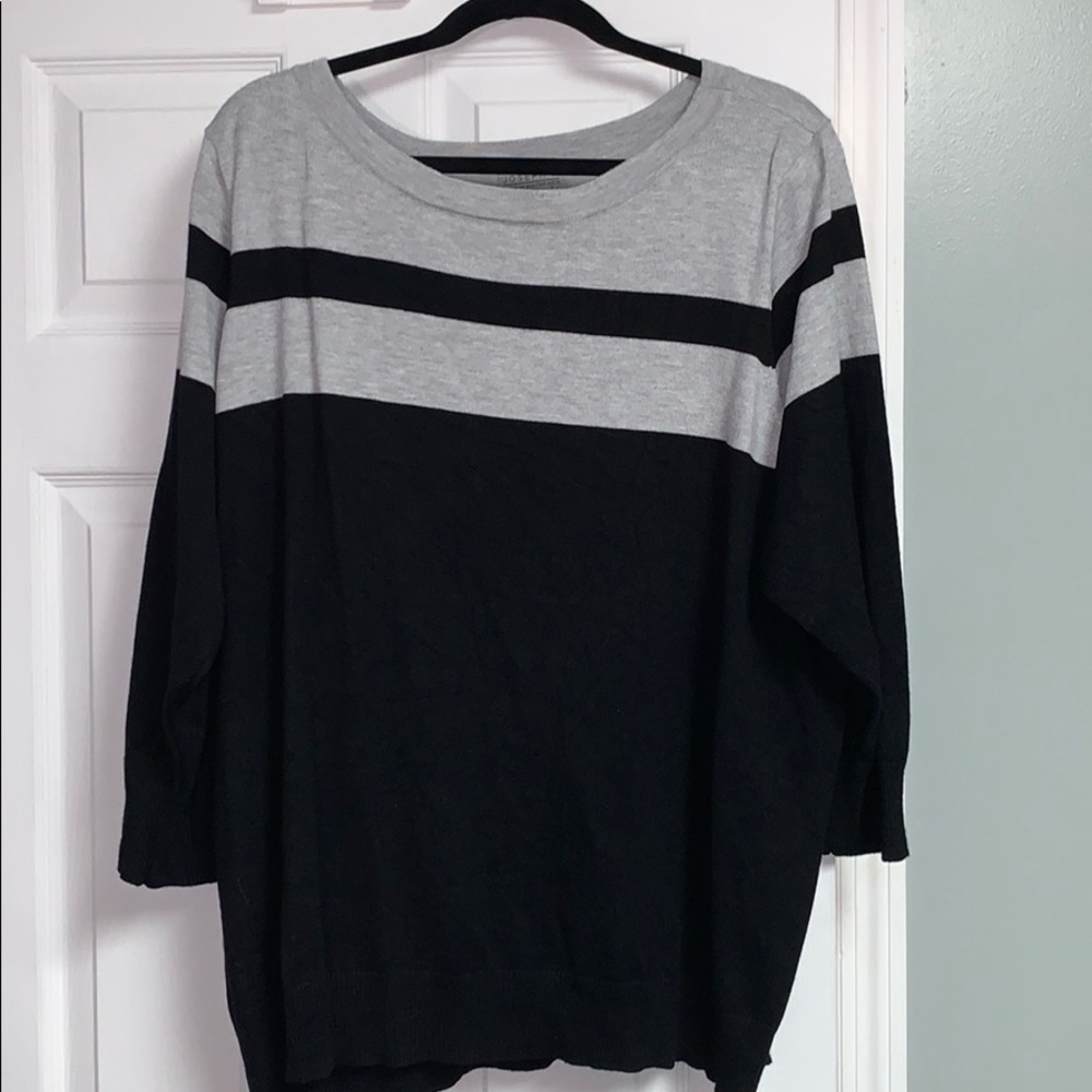 Black and Gray Striped Sweater